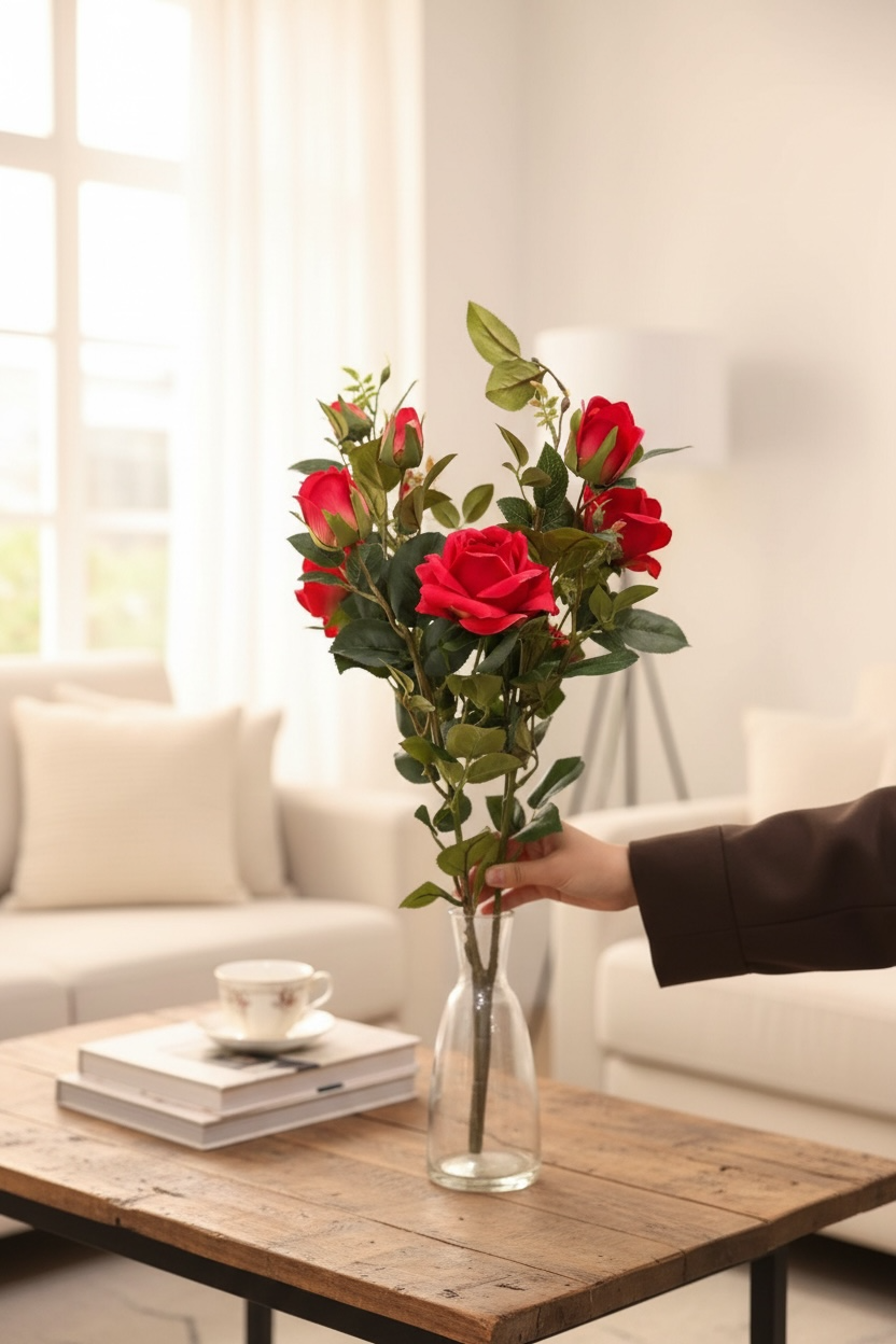 Kırmızı Yapay Gül Demeti