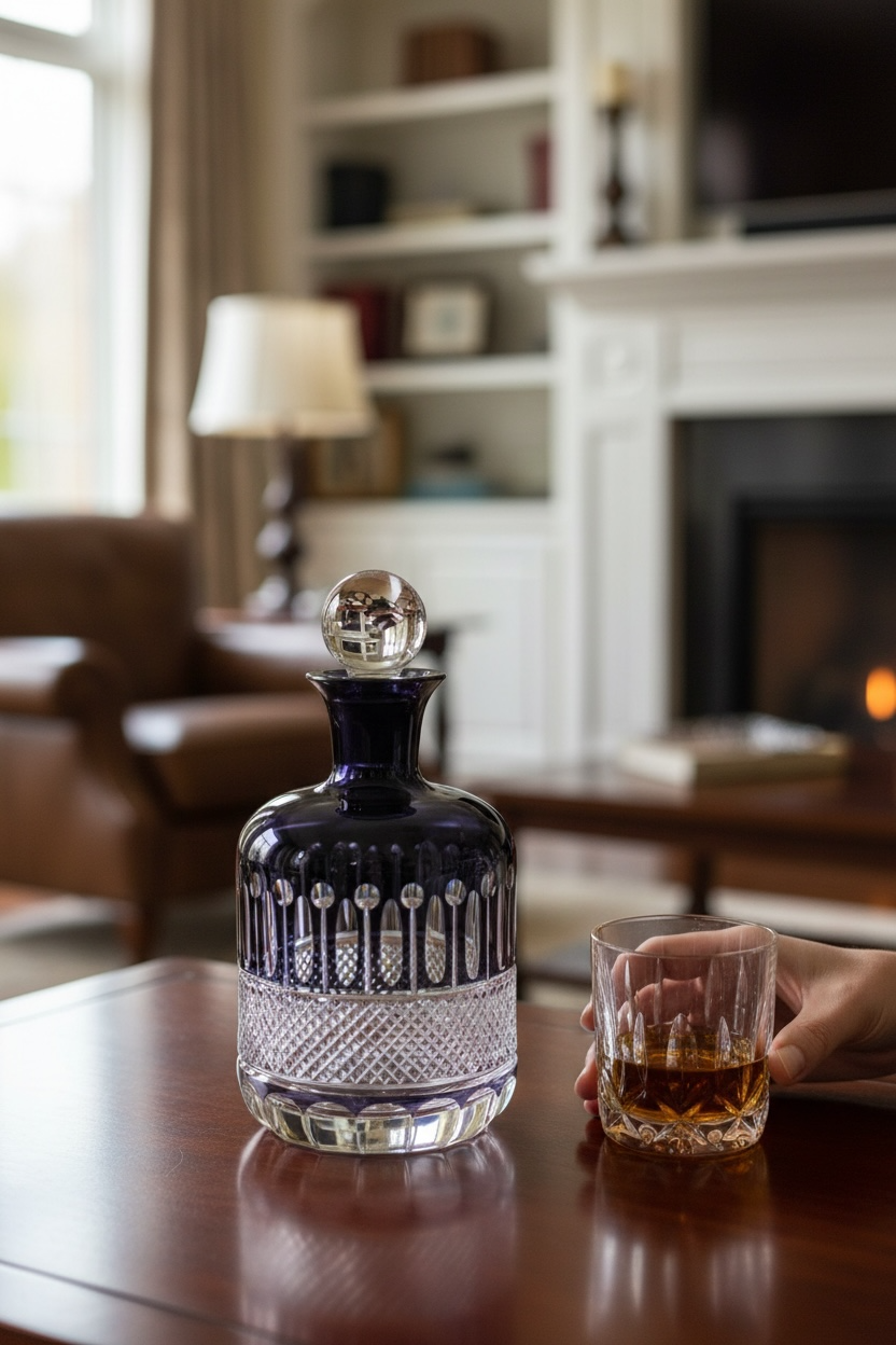 Lacivert Kristal Karaf Sürahi