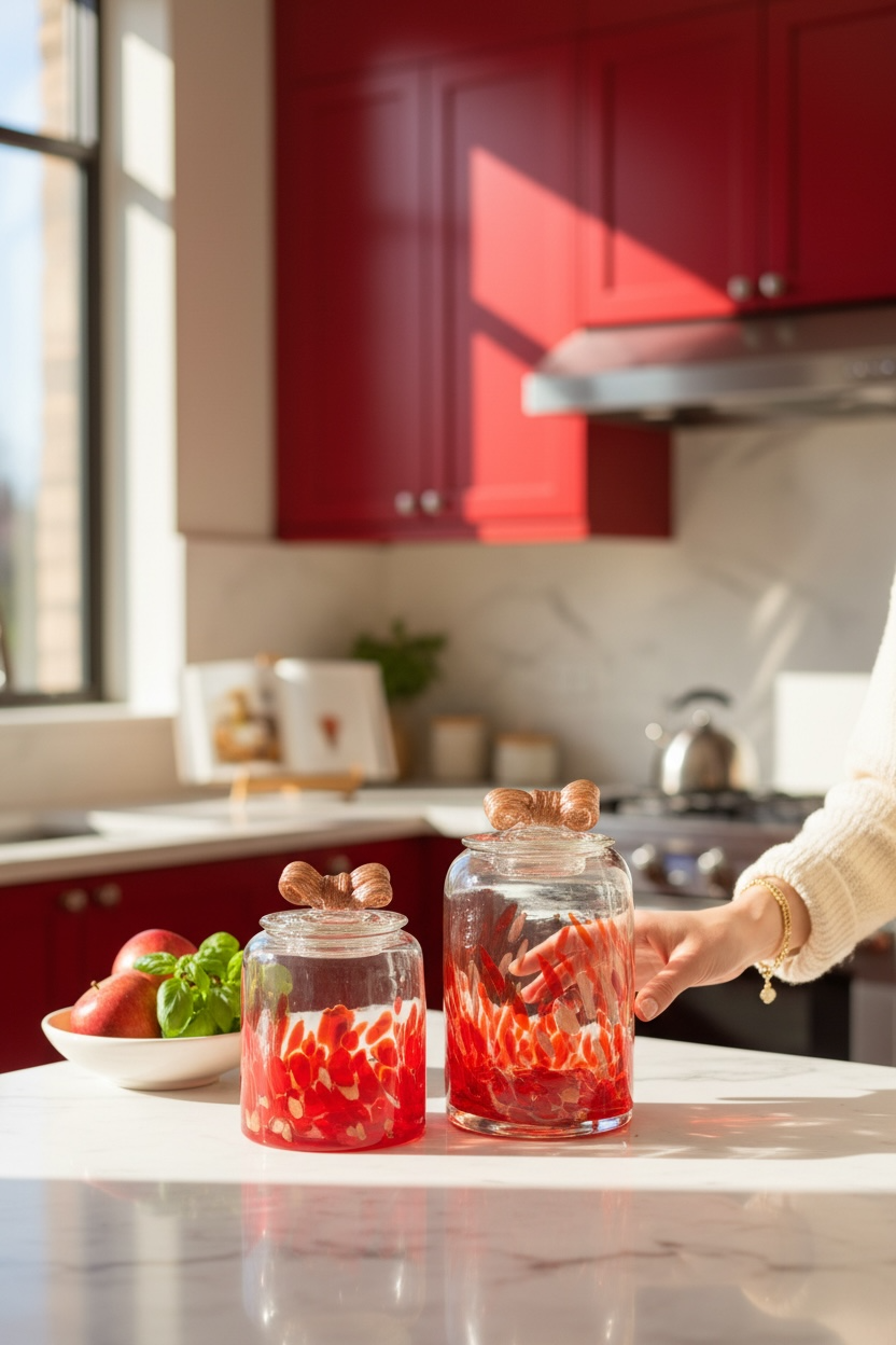 Mikasa Moor Kırmızı Cam Kavanozlar