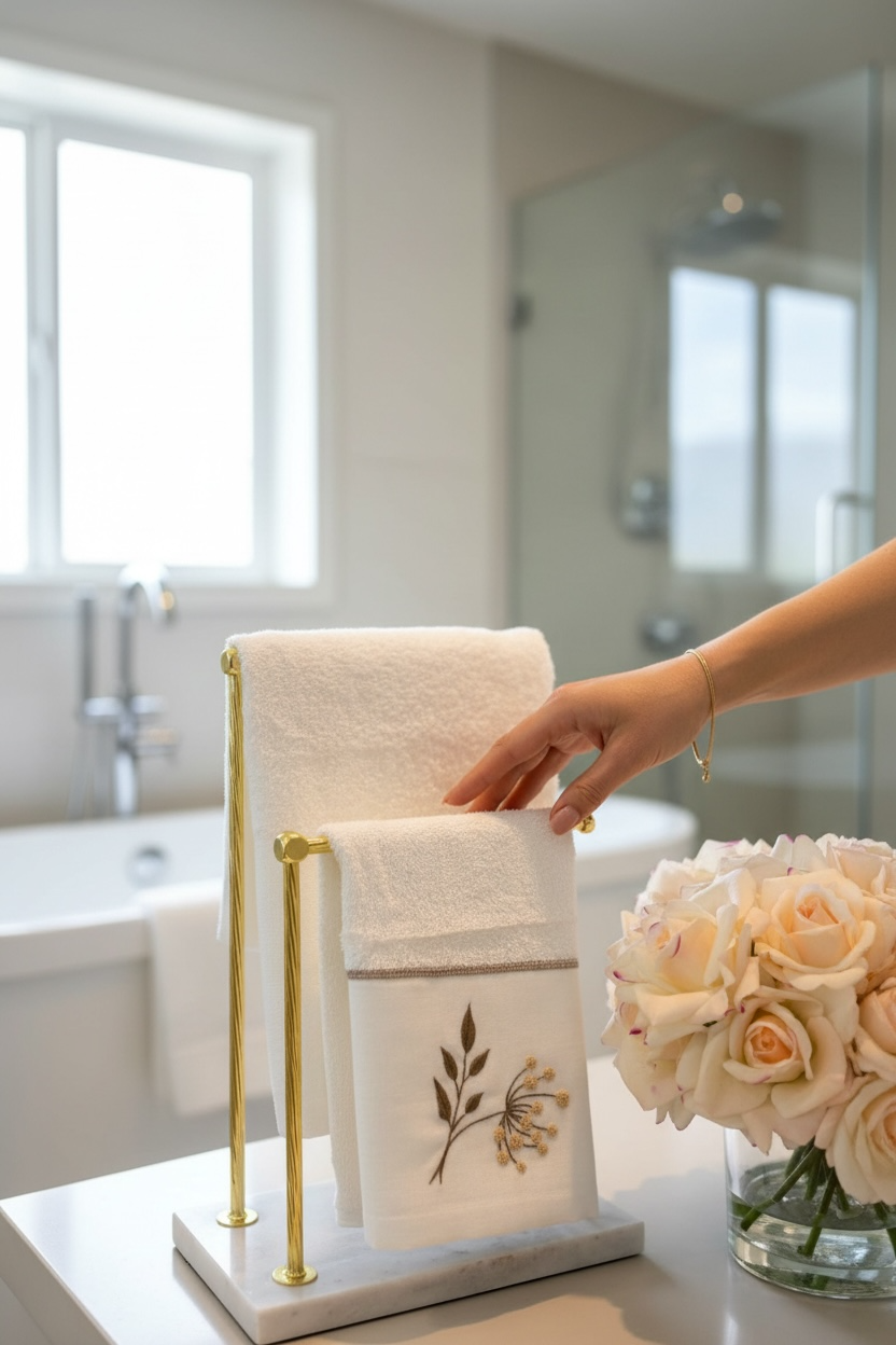 Kahve Dalı Sarı Çiçekli Havlu