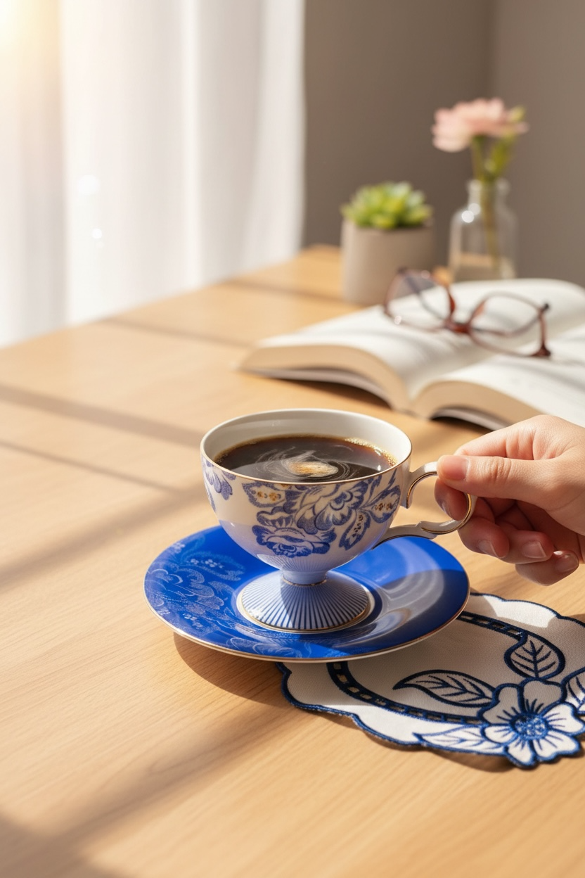 Delik İşlemeli Kahve Peçete Seti — 6 Adet