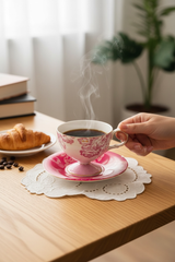 Delik İşlemeli Kahve Peçete Seti — 6 Adet