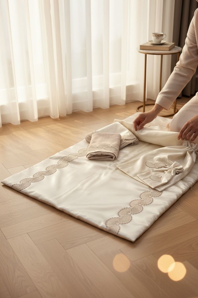 Papatya Dantelli Namaz Seti